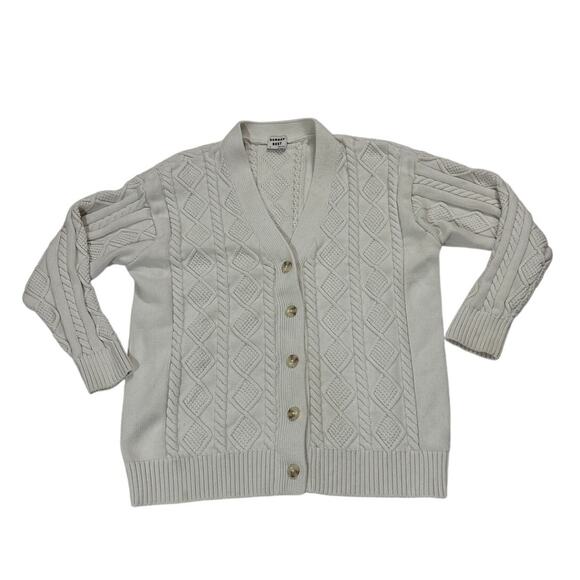 Aritzia Sunday Best Womens XS Cable Knit Lamora Cardigan Button Down Sweater - Picture 2 of 12